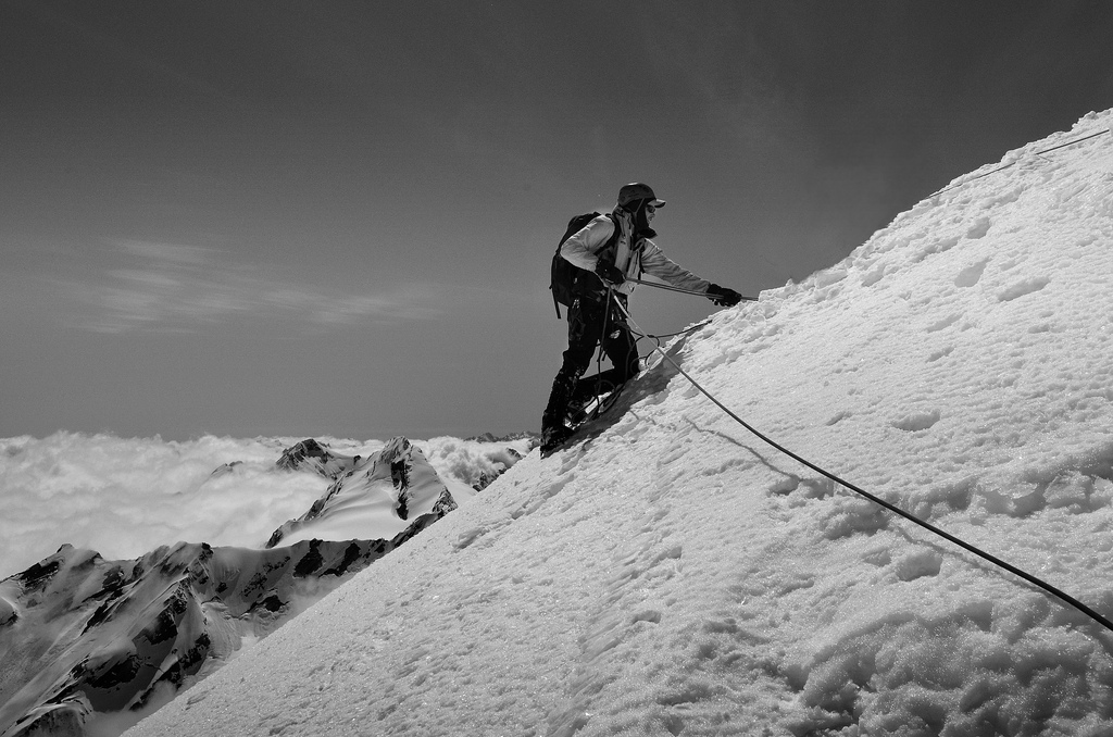 climber on a mountain face